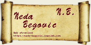 Neda Begović vizit kartica